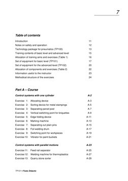 TP101 • Festo Didactic
7
Table of contents
Introduction
11
Notes on safety and operation
12
Technology package for pneumatics