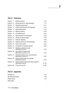 TP101 • Festo Didactic
9
Part C – Solutions
Solution
1: Allocating device 
C-3
Solution
2: Sorting device for metal stampings