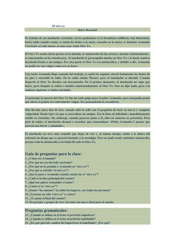 El otro yo  
Mario Benedetti 
 
Se trataba de un muchacho corriente: en los pantalon