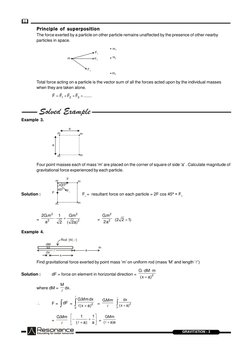RESONANCE
GRAVITATION - 3
 
Principle of superposition
The force exerted by a particle on other particle remains unaffected