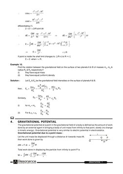 RESONANCE
GRAVITATION - 7

cos = 
r
2
R
r
2
2
2




cos = 
rR
2
r
R
2
2
2



differentiating (1)

2  d  = 2rR si