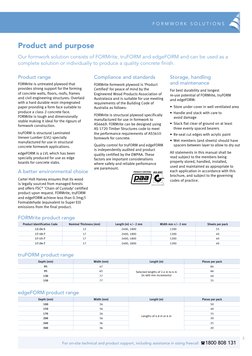 For on-site technical and product support, including assistance in sizing freecall  1800 808 131
3
F O R M W O R K  S O L U
