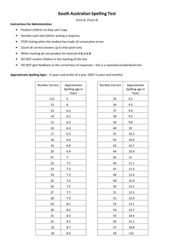 South Australian Spelling Test Form B | PDF | Language Arts