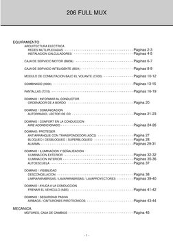- 1 -
206 FULL MUX
EQUIPAMIENTO
ARQUITECTURA ELECTRICA
REDES MUTLIPLEXADAS  - - - - - - - - - - - - - - - - - - - - - - - - -