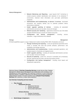 Network Management 
 
Network Monitoring and Reporting –  goes beyond 24x7 monitoring to 
include proactive problem identi