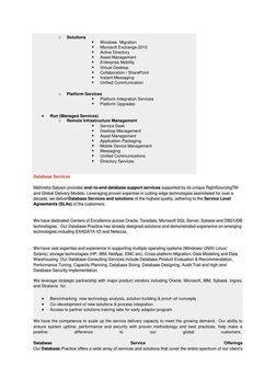 o 
Solutions 
 
Windows  Migration 
 
Microsoft Exchange 2010 
 
Active Directory 
 
Asset Management 
 
Enterprise Mobi