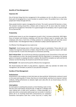 (http://www.time-management-advice.com/interruptions.html) (http://www.time-management-advice.com/perfectionism.html)Benefit