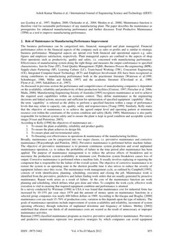 use [Luxhoj et al., 1997; Stephen, 2000; Cholasuke et al., 2004; Meulen et al., 2008]. Maintenance function is 
therefore v