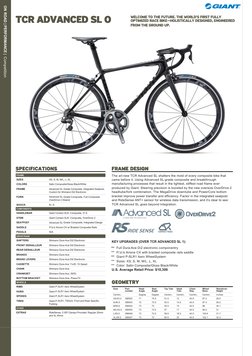 Giant TCR Advanced SL Size & Geometry Guide | PDF | Adventure