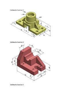 Solidworks Exercise 3
  (http://www.mechanicalengineeringblog.com/wp-content/uploads/2012/12/01-rod-support-solidworks-edrawi