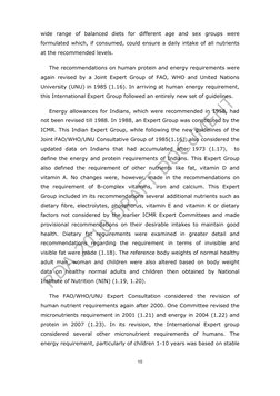 10 
wide range of balanced diets for different age and sex groups were 
formulated which, if consumed, could ensure a dai