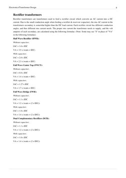 Electronics/Transformer Design
8
Rectifier transformers
Rectifier transformers are transformers used to feed a rectifier circ