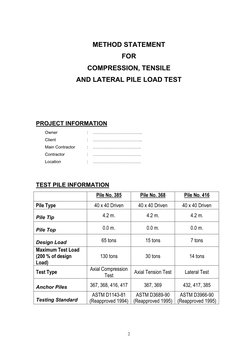 Static Pile Load Test Method Statement | PDF | Deep Foundation | Beam ...
