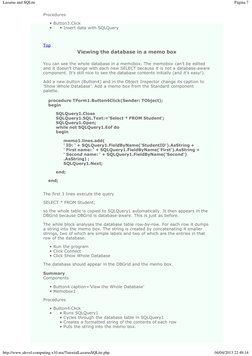 Lazarus SQLite Database Tutorial | PDF | Databases | Areas Of Computer ...
