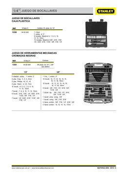 MAFERSA 2009 - 2010 • 5
www.mafersa-saic.com.ar  /  www.lamarcadelprofesional.com
JUEGO DE BOCALLAVES
1/4”
JUEGO DE HERRAMIEN