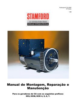Publicação Nº 2H-056P
18ª Edição
1/98
Manual de Montagem, Reparação e
Manutenção
Para os geradores de CA com os seguintes pre