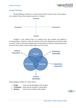 Business Simulation 
 
 
Danish Khidir
PGDM –Business Design 
 | 
 
4 
Design Thinking: 
 
Design Thinking is defined as a cr