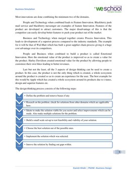 Business Simulation 
 
 
Danish Khidir
PGDM –Business Design 
 | 
 
5 
Most innovations are done combining the minimum two of