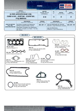 35
FORD
BFK 108
Junta do Cárter (BCH)
Nº Orig. XS6E/6710/A2/B
BFK 119
Junta do Filtro do Óleo (PH)
Nº Orig. XS65/6l621/AD
BFK