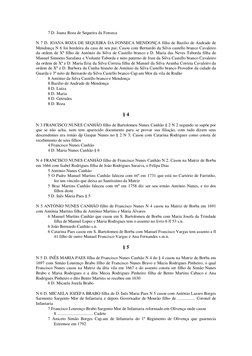 7 D. Joana Roza de Sequeira da Fonseca 
 
N 7 D. JOANA ROZA DE SEQUEIRA DA FONSECA MENDONÇA filha de Bazilio de Andrade de 
M