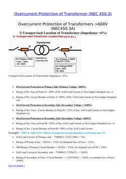 NEC 450.3 Transformer Overcurrent Protection | PDF | Fuse (Electrical ...