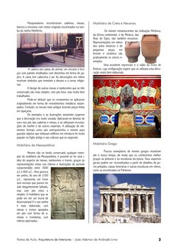 Notas de Aula: Arquitetura de Interiores – João Ademar de Andrade Lima 
2 
Pesquisadores reconstruíram cadeiras, mesas, 
banc