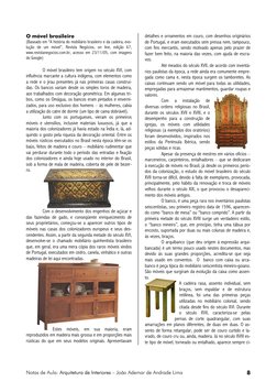 Notas de Aula: Arquitetura de Interiores – João Ademar de Andrade Lima 
8 
O móvel brasileiro 
(Baseado em “A história do mob