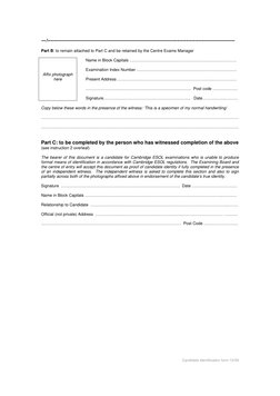 Candidate Identification Form Instructions | PDF | Identity Document ...