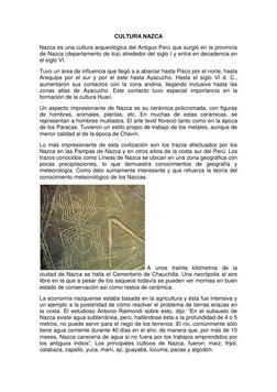 (http://2.bp.blogspot.com/-yf7fuofuJXo/Th9Aa6H3nxI/AAAAAAAAATU/scjJEOOEdPw/s1600/CULTURA+NAZCA.jpg)CULTURA NAZCA 
Nazca es u
