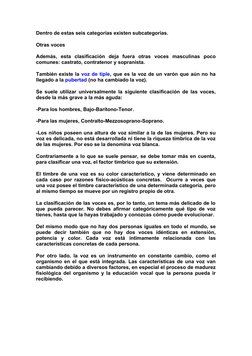 Dentro de estas seis categorías existen subcategorías.
Otras voces 
Además,  esta  clasificación  deja  fuera  otras  voces