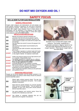 Oxygen and Oil: Safety Precautions PDF Gases Oxygen