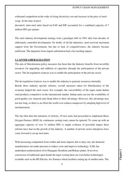 SUPPLY CHAIN MANAGEMENT 
4 
 
Chapter 1 
withstand competition in the wake of rising electricity cost and increase in the pri