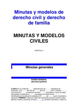 Minutas y modelos de
derecho civil y derecho
de familia
MINUTAS Y MODELOS
CIVILES
CAPÍTUL