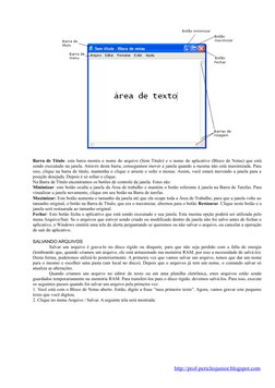 Barra de Título: esta barra mostra o nome do arquivo (Sem Título) e o nome do aplicativo (Bloco de Notas) que está 
sendo exe