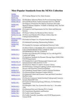 Most Popular Standards from the NEMA  (http://engineers.ihs.com/document/abstract/TLZCDBAAAAAAAAAA)Collection
NEMA 
TRAINING