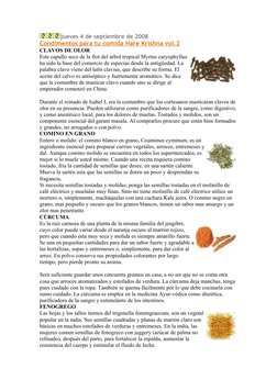 jueves 4 de septiembre de 2008
Condimentos para tu comida Hare Krishna vol.2  (http://recetasharekrishna.blogspot.com/2008/09