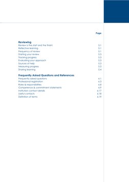 Page
Reviewing
Review is the start and the finish!
5.1
Reflective learning
5.1
Frequency of review
5.1
Starting your review
5