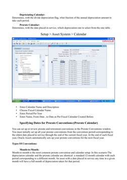 Depriciating Calendar:
Determines, with the divide depreciation flag, what fraction of the annual depreciation amount to 
tak