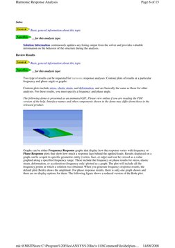 ANSYS Harmonic Response Analysis Guide | PDF | Normal Mode | Phase (Waves)