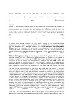 WRITTEN 
INTERVIEW 
WITH 
WILLIAM 
RUTLEDGE, 
AN 
"APOLLO 
20" 
ASTRONAUT 
(1976) 
 
Interview 
Carried 
Out 
by 
My 
You