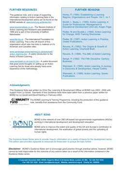 FURTHER RESOURCES
This guidance note, and a range of supporting
information relating to Action Learning Sets in the
Internati