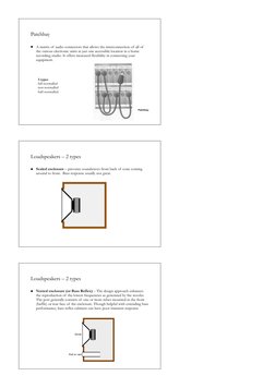 Patchbay
Patchbay

A matrix of audio connectors that allows the interconnection of all of 
the various electronic units at j