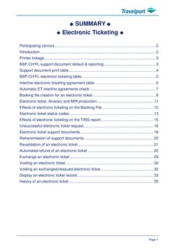Page 1 



 SUMMARY 


 



 Electronic Ticketing 


 
 
Participating carriers .......................