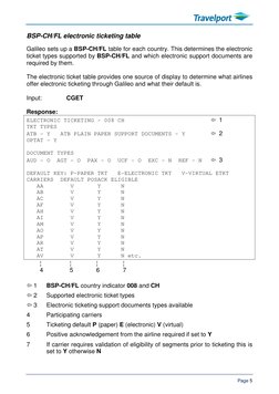 Page 5 
BSP-CH/FL electronic ticketing table 
Galileo sets up a BSP-CH/FL table for each country. This determines the e