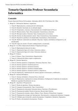 Temario Oposición Profesor Secundaria Informática
1
Temario Oposición Profesor Secundaria
Informática
Contenido
Temario Oposi