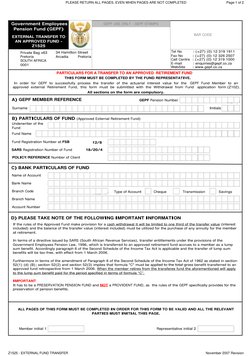Z1525 Form.pdf GEPF Z1525 External Fund Transfer Form | PDF | Pension Fund | Pension
