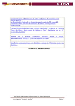 Investigación  “Violencia familiar” 
Página 7 
 
 
Convenios de internacionales7