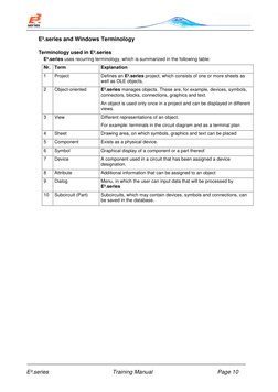 E³.series 
Training Manual 
Page 10 
E³.series and Windows Terminology 
Terminology used in E³.series 
E³.series uses rec