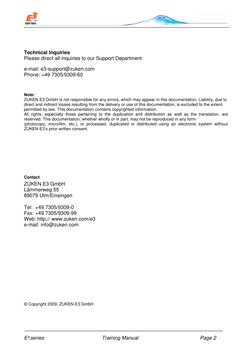 E³.series 
Training Manual 
Page 2 
 
 
 
 
Technical Inquiries 
Please direct all inquiries to our Support Department