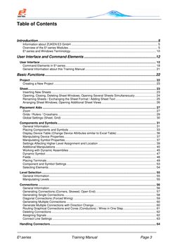 E³.series 
Training Manual 
Page 3 
Table of Contents 
 
 
 
Introduction ...............................................